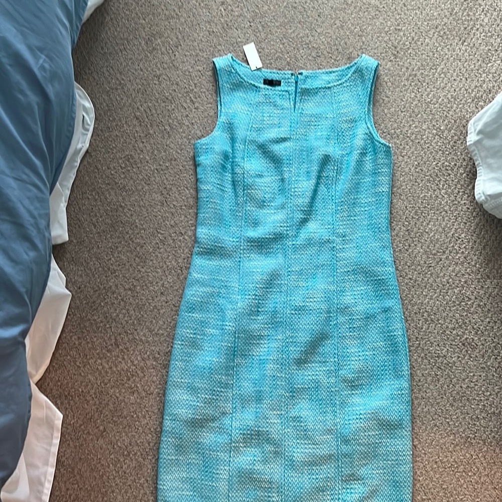 Classy turquoise woven dress. Great for a wedding or girl boss!